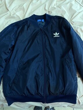 adidas Navy Blue Trefoil Collar Jacket